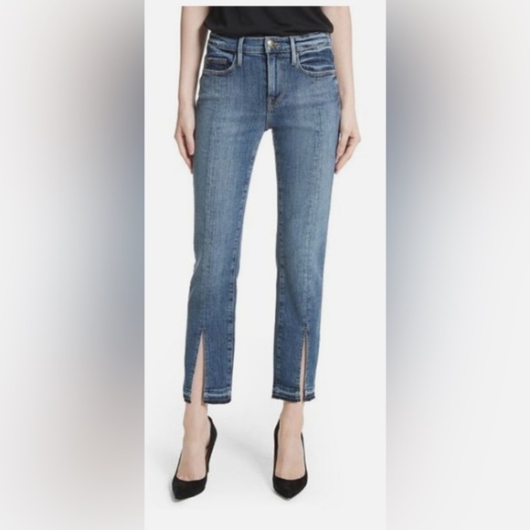 Frame Le Nouveau Straight Leg Split Hem Raw Hem - Size 29 - Picture 1 of 9